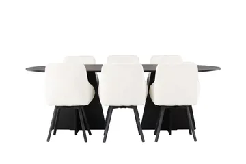 Bariso Matbord 230x115x75 cm Oval med 6 Rosie Matstol - Möbler - Bord & matgrupper - Matgrupper