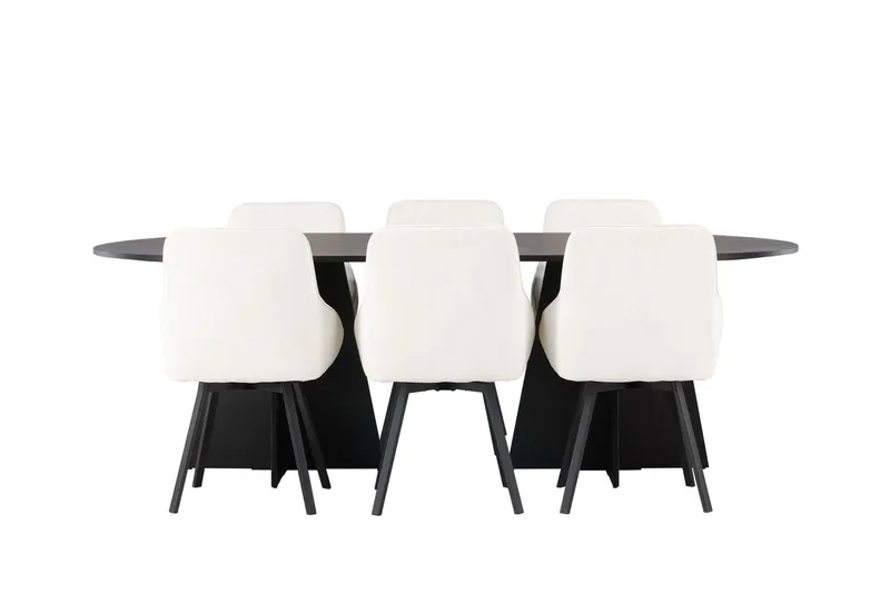 Bariso Matbord 230x115x75 cm Oval med 6 Rosie Matstol - Möbler - Bord & matgrupper - Matgrupper