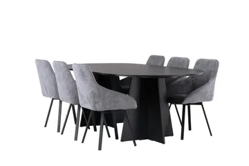 Bariso Matbord 230x115x75 cm Oval med 6 Rosie Matstol - Möbler - Bord & matgrupper - Matgrupper