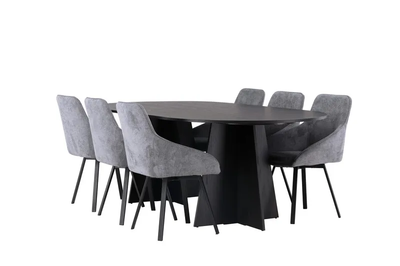 Bariso Matbord 230x115x75 cm Oval med 6 Rosie Matstol - Möbler - Bord & matgrupper - Matgrupper