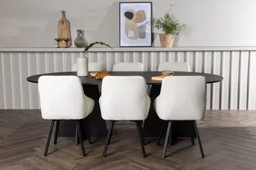 Bariso Matbord 230x115x75 cm Oval med 6 Rosie Matstol - Möbler - Bord & matgrupper - Matgrupper