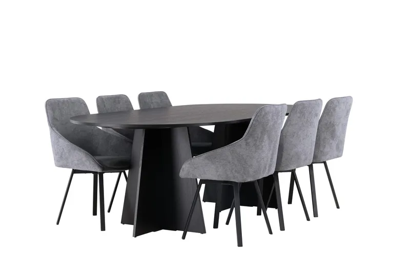 Bariso Matbord 230x115x75 cm Oval med 6 Rosie Matstol - Möbler - Bord & matgrupper - Matgrupper