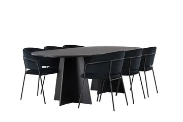 Bariso Matbord 230x115x75 cm Oval med 6 Selma Matstol - Möbler - Bord & matgrupper - Matgrupper