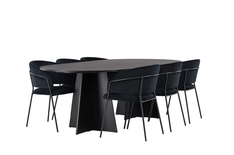 Bariso Matbord 230x115x75 cm Oval med 6 Selma Matstol - Möbler - Bord & matgrupper - Matgrupper
