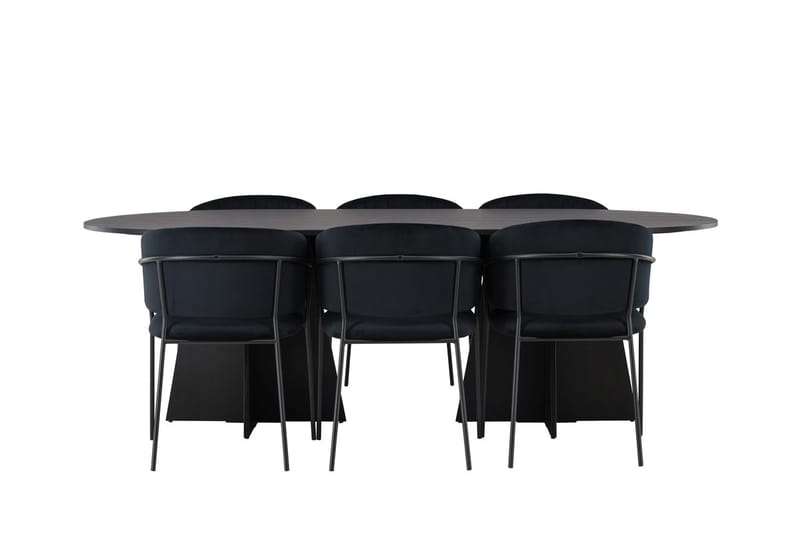 Bariso Matbord 230x115x75 cm Oval med 6 Selma Matstol - Möbler - Bord & matgrupper - Matgrupper