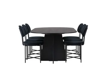 Bariso Matbord 230x115x75 cm Oval med 6 Stella Matstol - Möbler - Bord & matgrupper - Matgrupper