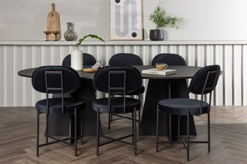 Bariso Matbord 230x115x75 cm Oval med 6 Stella Matstol