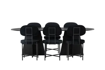 Bariso Matbord 230x115x75 cm Oval med 6 Stella Matstol - Möbler - Bord & matgrupper - Matgrupper
