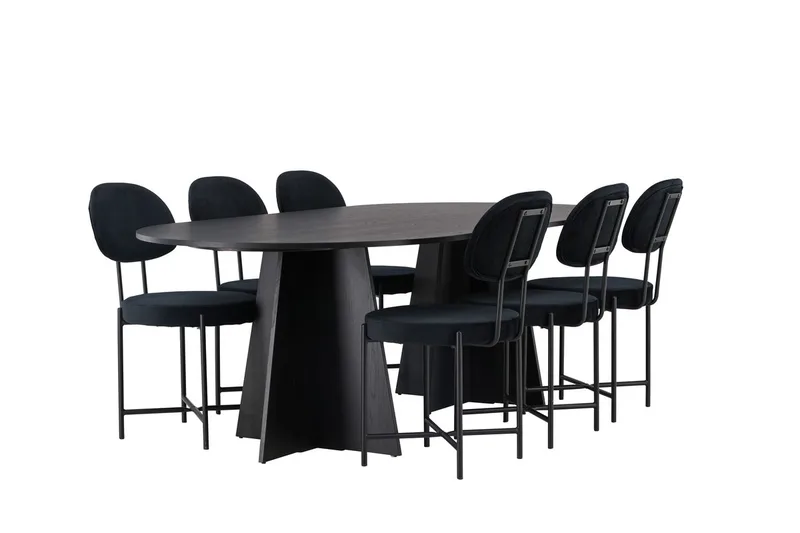Bariso Matbord 230x115x75 cm Oval med 6 Stella Matstol - Möbler - Bord & matgrupper - Matgrupper