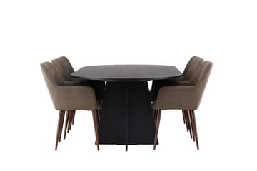 Bariso Matbord 230x115x75 cm Oval med 6 Tomorrow Karmstol - Möbler - Bord & matgrupper - Matgrupper
