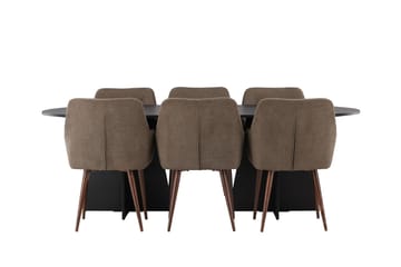 Bariso Matbord 230x115x75 cm Oval med 6 Tomorrow Karmstol - Möbler - Bord & matgrupper - Matgrupper