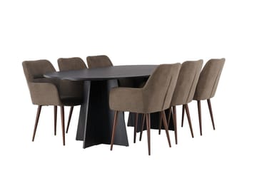 Bariso Matbord 230x115x75 cm Oval med 6 Tomorrow Karmstol - Möbler - Bord & matgrupper - Matgrupper