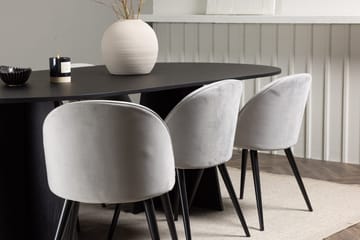 Bariso Matbord 230x115x75 cm Oval med 6 Velvet Köksstol Sammet - Möbler - Bord & matgrupper - Matgrupper