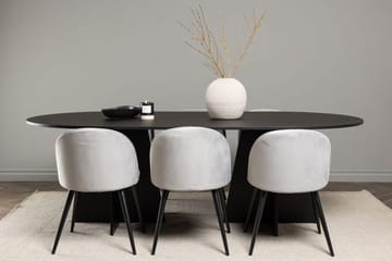 Bariso Matbord 230x115x75 cm Oval med 6 Velvet Köksstol Sammet - Möbler - Bord & matgrupper - Matgrupper