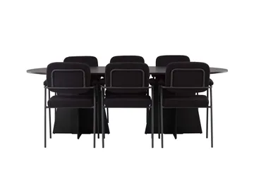 Bariso Matbord 230x115x75 cm Oval med 6 Yesterday Matstol - Möbler - Bord & matgrupper - Matgrupper