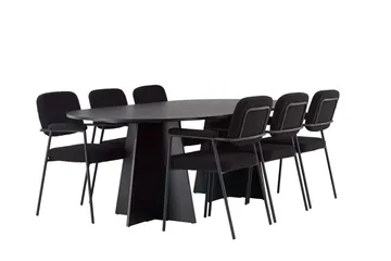 Bariso Matbord 230x115x75 cm Oval med 6 Yesterday Matstol - Möbler - Bord & matgrupper - Matgrupper