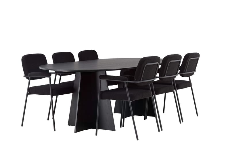Bariso Matbord 230x115x75 cm Oval med 6 Yesterday Matstol - Möbler - Bord & matgrupper - Matgrupper