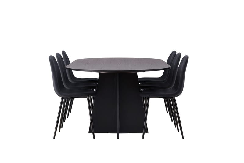 Bariso Matbord 230x115x75 cm Oval med 6 Polar Matstol - Möbler - Bord & matgrupper - Matgrupper
