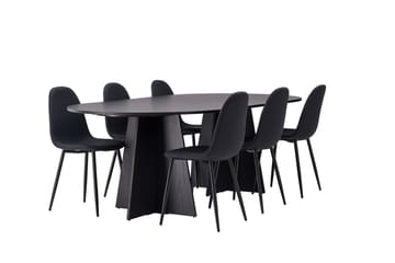 Bariso Matbord 230x115x75 cm Oval med 6 Polar Matstol - Möbler - Bord & matgrupper - Matgrupper
