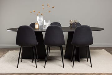 Bariso Matbord 230x115x75 cm Oval med 6 Polar Matstol - Möbler - Bord & matgrupper - Matgrupper