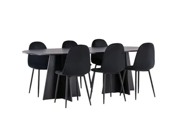 Bariso Matbord 230x115x75 cm Oval med 6 Polar Köksstol - Möbler - Bord & matgrupper - Matgrupper
