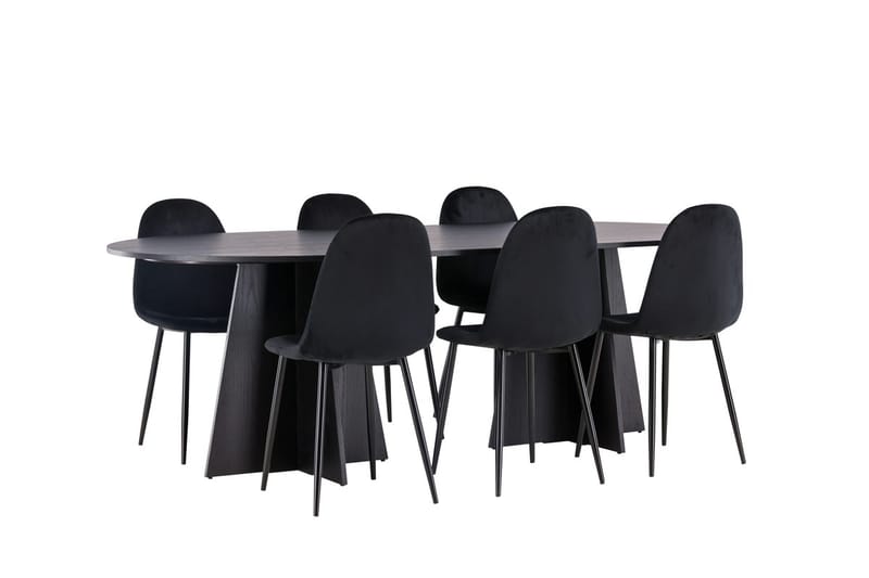 Bariso Matbord 230x115x75 cm Oval med 6 Polar Köksstol - Möbler - Bord & matgrupper - Matgrupper