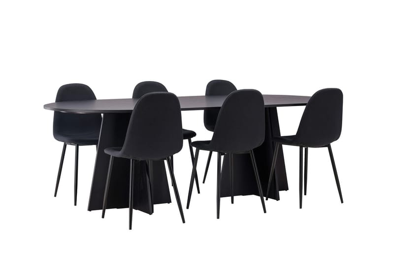 Bariso Matbord 230x115x75 cm Oval med 6 Polar Matstol - Möbler - Bord & matgrupper - Matgrupper