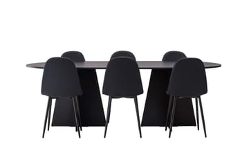 Bariso Matbord 230x115x75 cm Oval med 6 Polar Matstol - Möbler - Bord & matgrupper - Matgrupper