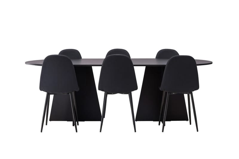 Bariso Matbord 230x115x75 cm Oval med 6 Polar Matstol - Möbler - Bord & matgrupper - Matgrupper