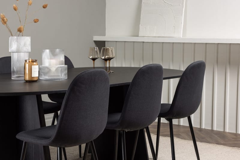 Bariso Matbord 230x115x75 cm Oval med 6 Polar Matstol - Möbler - Bord & matgrupper - Matgrupper