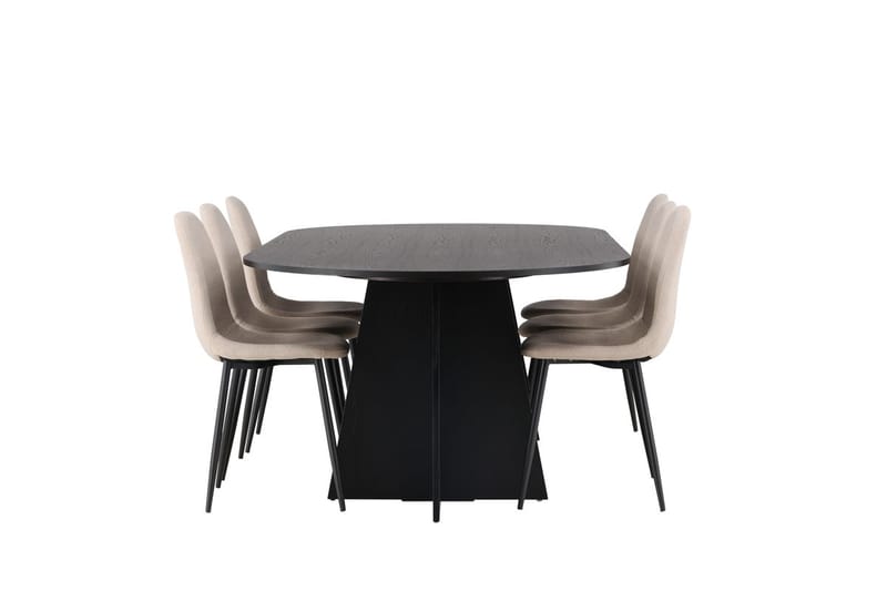 Bariso Matbord 230x115x75 cm Oval med 6 Polar Matstol - Möbler - Bord & matgrupper - Matgrupper