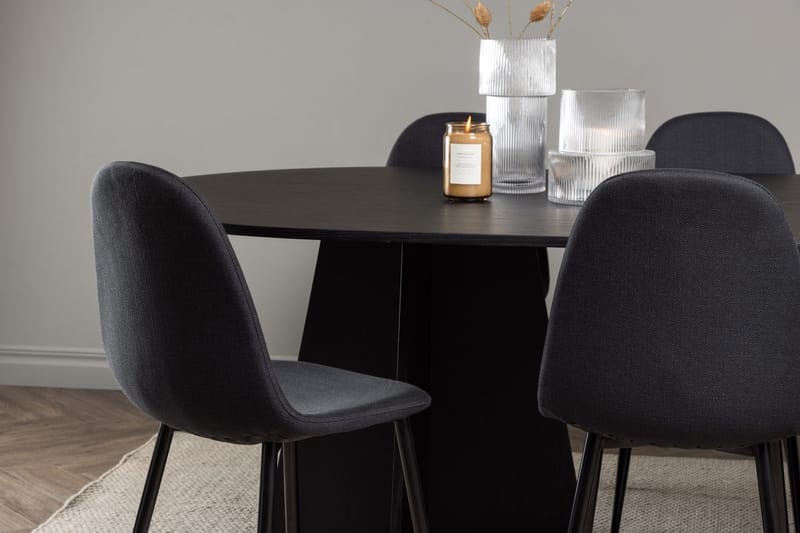 Bariso Matbord 230x115x75 cm Oval med 6 Polar Matstol - Möbler - Bord & matgrupper - Matgrupper