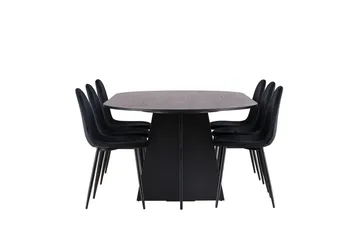 Bariso Matbord 230x115x75 cm Oval med 6 Polar Köksstol - Möbler - Bord & matgrupper - Matgrupper