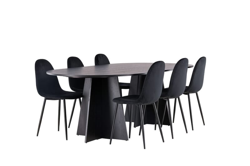 Bariso Matbord 230x115x75 cm Oval med 6 Polar Köksstol - Möbler - Bord & matgrupper - Matgrupper