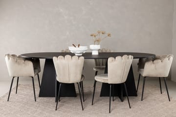 Bariso Matgrupp  230 cm Oval med 4 Limhamn stolar - Beige - Möbler - Bord & matgrupper - Matgrupper