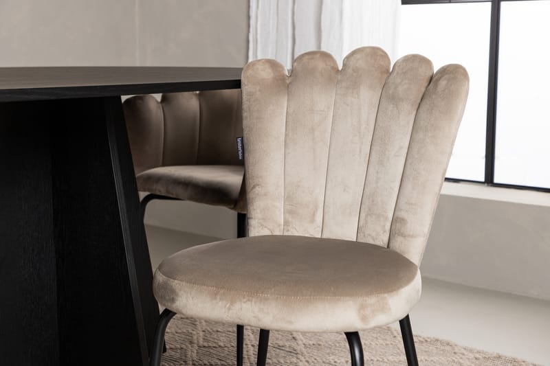 Bariso Matgrupp  230 cm Oval med 4 Limhamn stolar - Beige - Möbler - Bord & matgrupper - Matgrupper