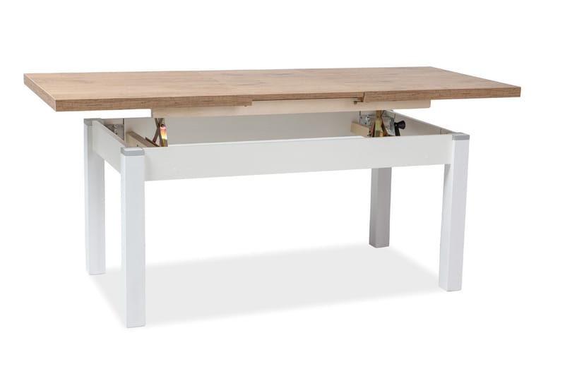 Basirli Förlängningsbart Matbord 124 cm - Trä/Natur/Vit - Matbord & köksbord