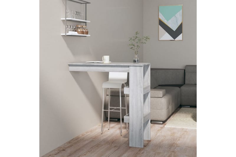 beBasic Barbord väggmonterat grå sonoma 102x45x103,5 cm konstruerat trä - Grey - Möbler - Bord & matgrupper - Barbord & ståbord