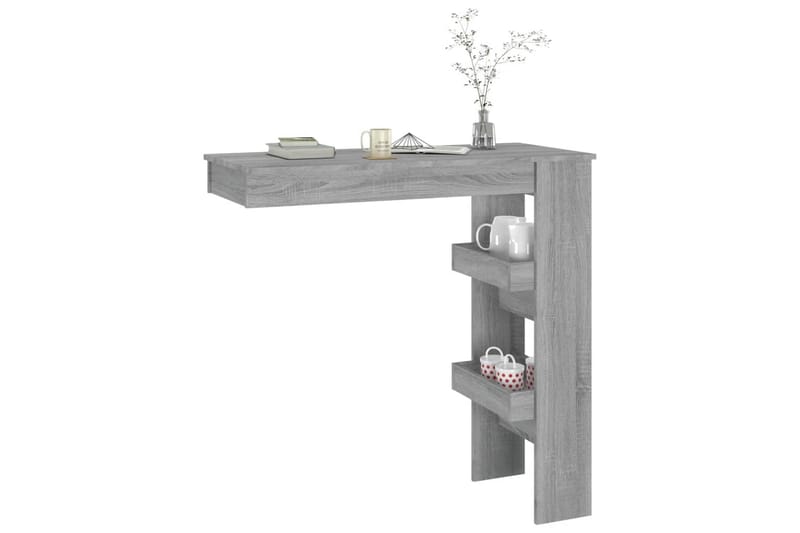 beBasic Barbord väggmonterat grå sonoma 102x45x103,5 cm konstruerat trä - Grey - Barbord & ståbord