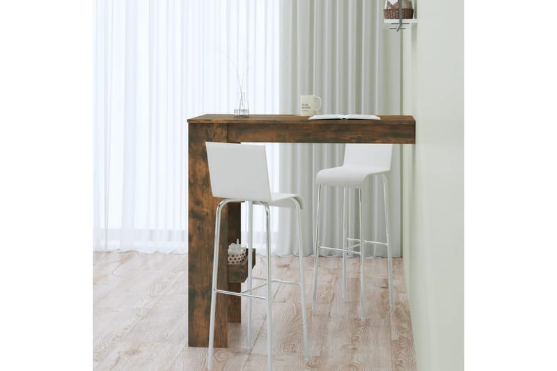 beBasic Barbord väggmonterat rökfärgad 102x45x103,5 cm konstruerat trä - Brown - Möbler - Bord & matgrupper - Barbord & ståbord