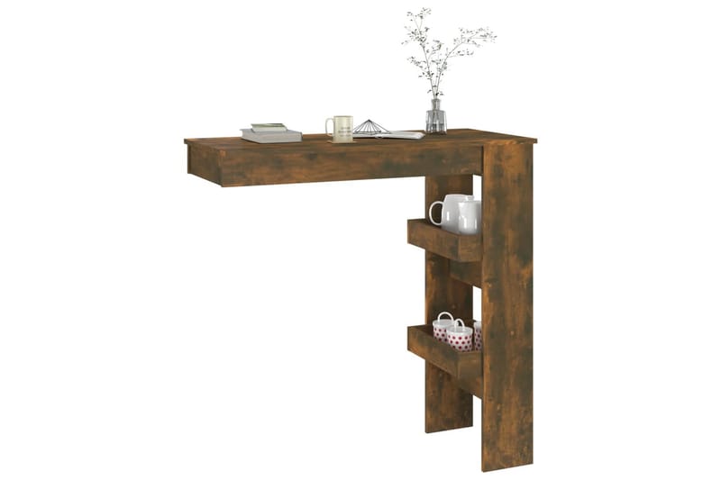 beBasic Barbord väggmonterat rökfärgad 102x45x103,5 cm konstruerat trä - Brown - Möbler - Bord & matgrupper - Barbord & ståbord