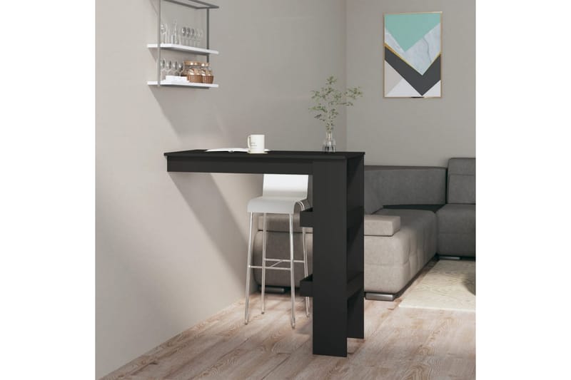 beBasic Barbord väggmonterat svart 102x45x103,5 cm konstruerat trä - Black - Barbord & ståbord