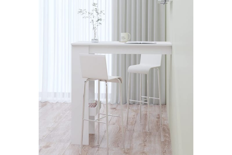 beBasic Barbord väggmonterat vit glans 102x45x103,5 cm konstruerat trä - White - Barbord & ståbord