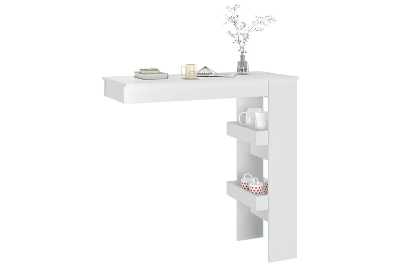 beBasic Barbord väggmonterat vit glans 102x45x103,5 cm konstruerat trä - White - Möbler - Bord & matgrupper - Barbord & ståbord