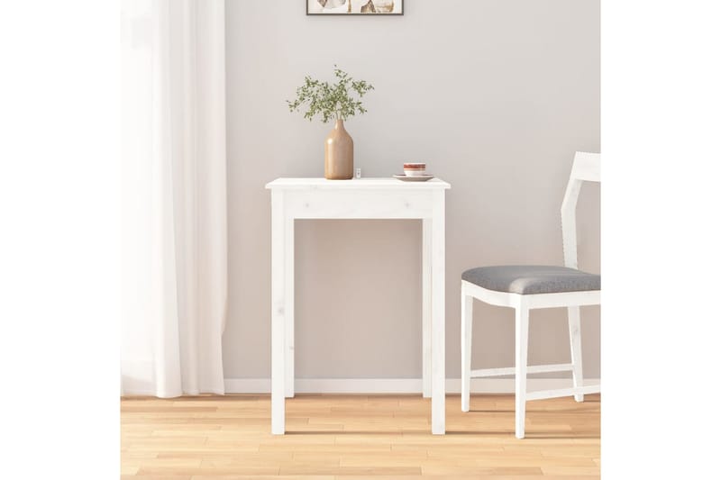 beBasic Matbord vit 55x55x75 cm massivt furuträ - White - Möbler - Bord & matgrupper - Matbord & köksbord