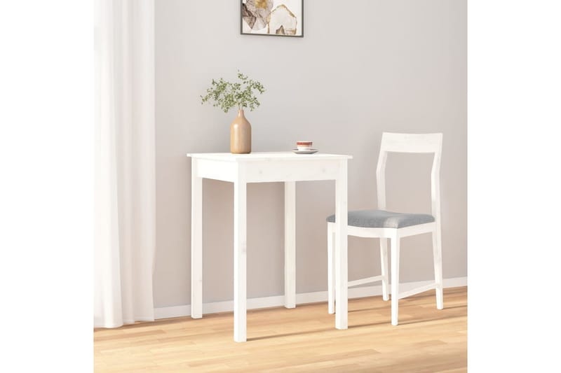 beBasic Matbord vit 55x55x75 cm massivt furuträ - White - Möbler - Bord & matgrupper - Matbord & köksbord
