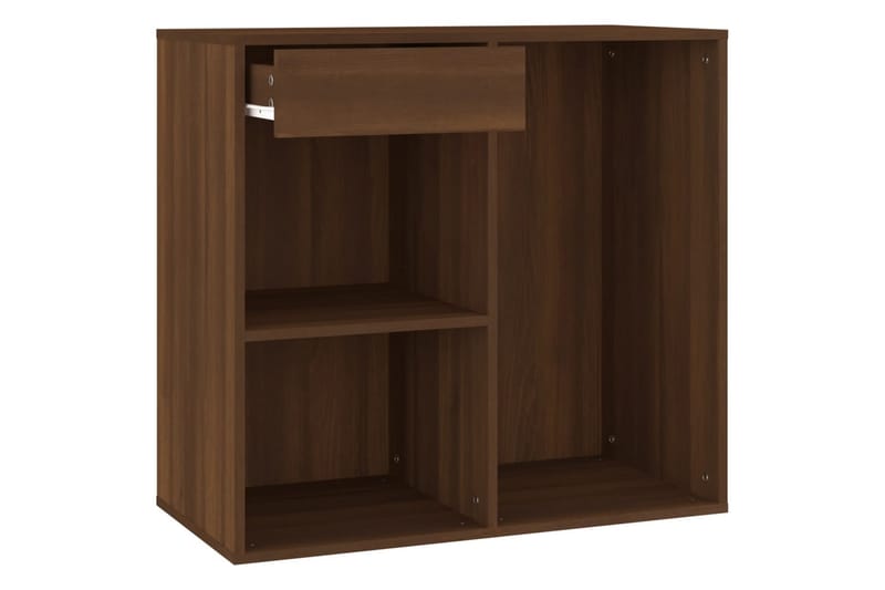 beBasic Sminkbord LED med skåp Brun ek konstruerat trä - Brown - Möbler - Bord & matgrupper - Sminkbord & toalettbord