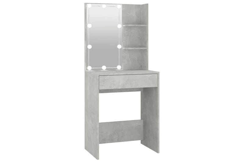 beBasic Sminkbord med LED betonggrå 60x40x140 cm - Grey - Möbler - Bord & matgrupper - Sminkbord & toalettbord