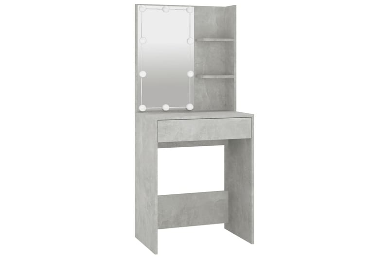beBasic Sminkbord med LED betonggrå 60x40x140 cm - Grey - Möbler - Bord & matgrupper - Sminkbord & toalettbord