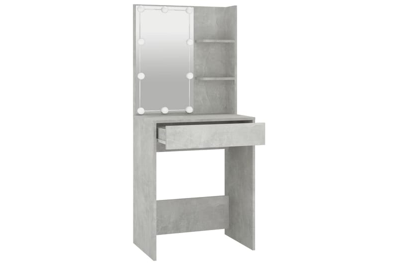 beBasic Sminkbord med LED betonggrå 60x40x140 cm - Grey - Möbler - Bord & matgrupper - Sminkbord & toalettbord